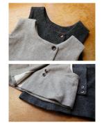 ヘリンボンウールシャギー　2wayベスト